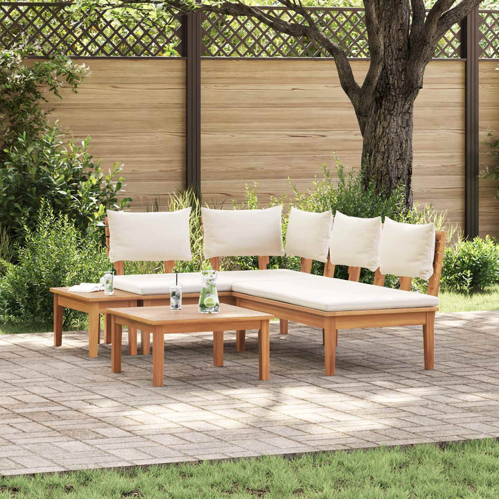 Havesofa Sæt 4 pcs Brun og Creme