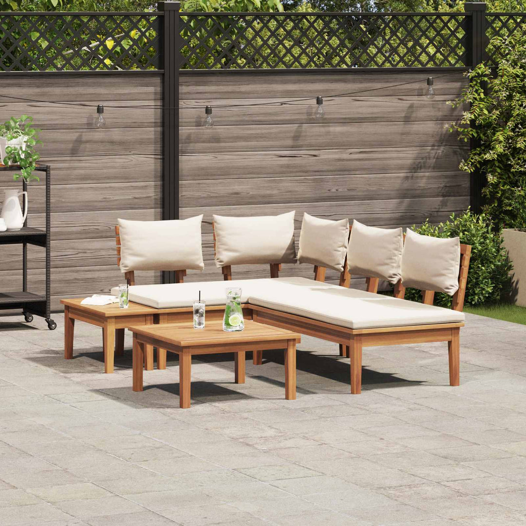 Havesofa Sæt 4 pcs Brun og Creme