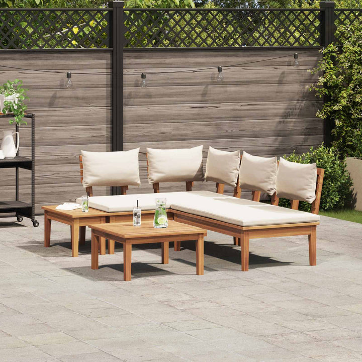 Havesofa Sæt 4 pcs Brun og Creme