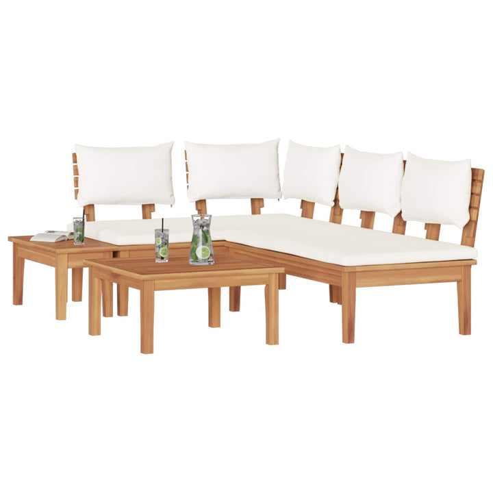 Havesofa Sæt 4 pcs Brun og Creme