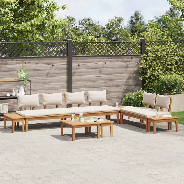 Havesofa Sæt 5 pcs Brun og Creme