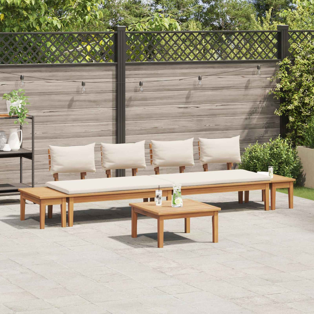 Havesofa Sæt 5 pcs Brun og Creme