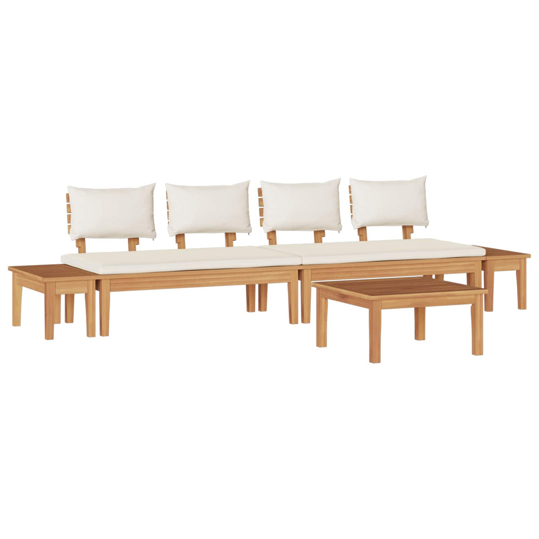 Havesofa Sæt 5 pcs Brun og Creme
