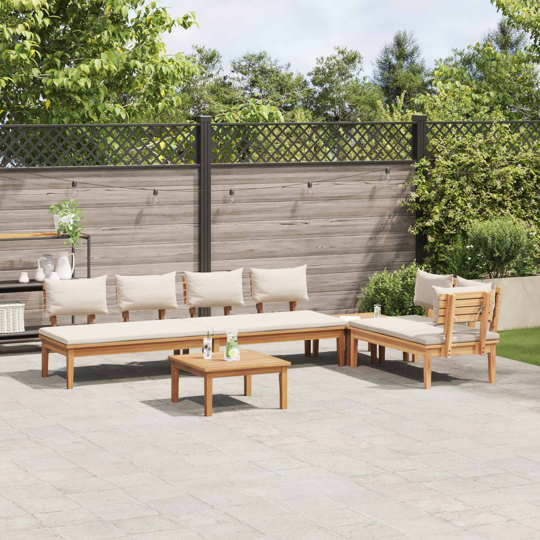 Havesofa Sæt 5 pcs Brun og Creme
