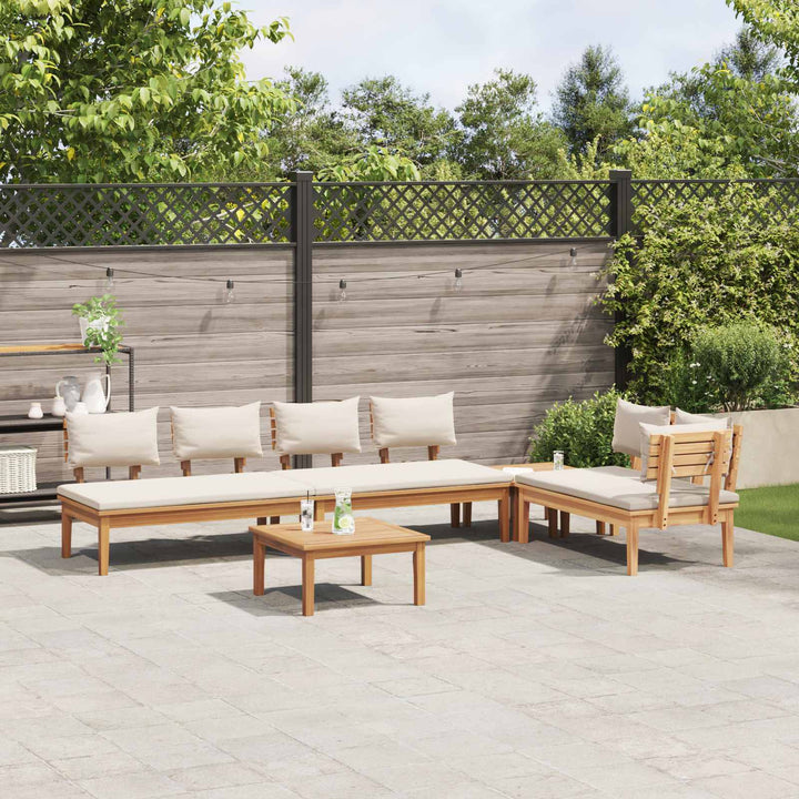 Havesofa Sæt 5 pcs Brun og Creme