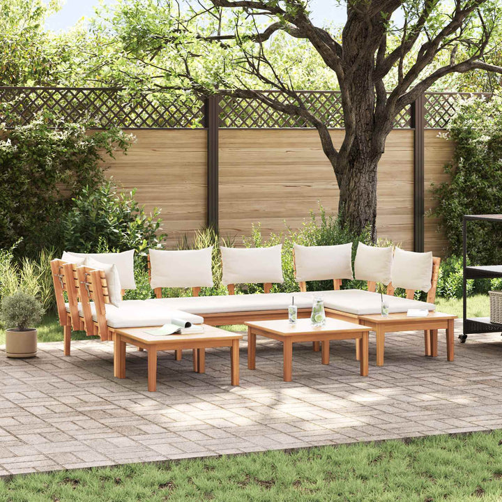 Havesofa Sæt 4 pcs Brun og Creme