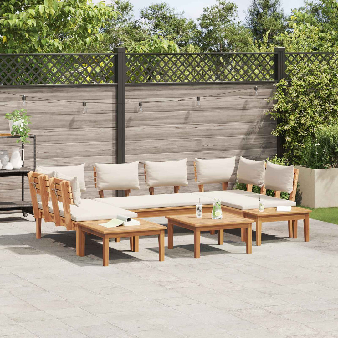 Havesofa Sæt 4 pcs Brun og Creme