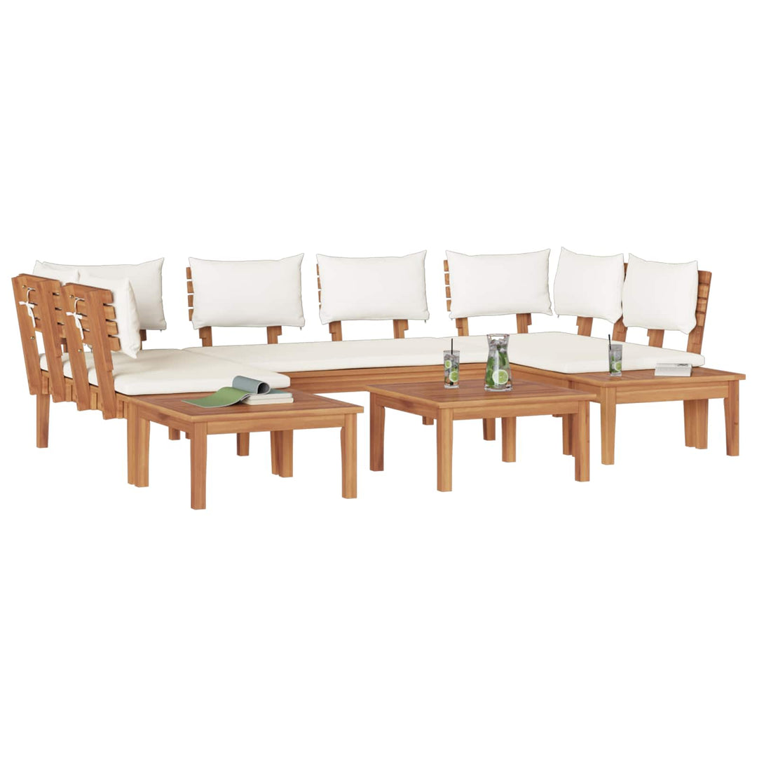 Havesofa Sæt 4 pcs Brun og Creme