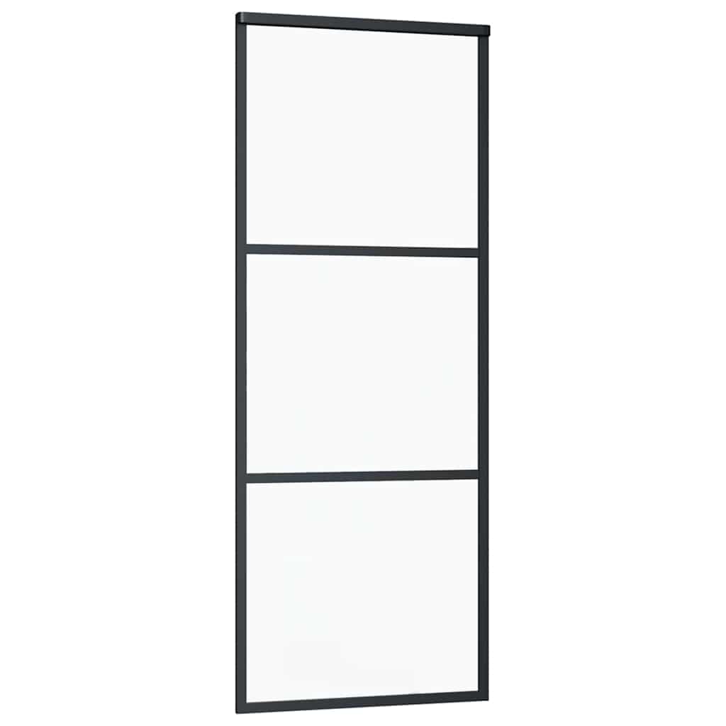 skydedør med hardwaresæt 76x205 cm ESG glas sort
