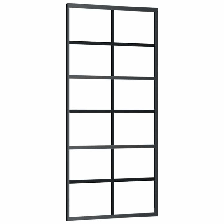 skydedør med hardwaresæt 90x205 cm ESG glas sort