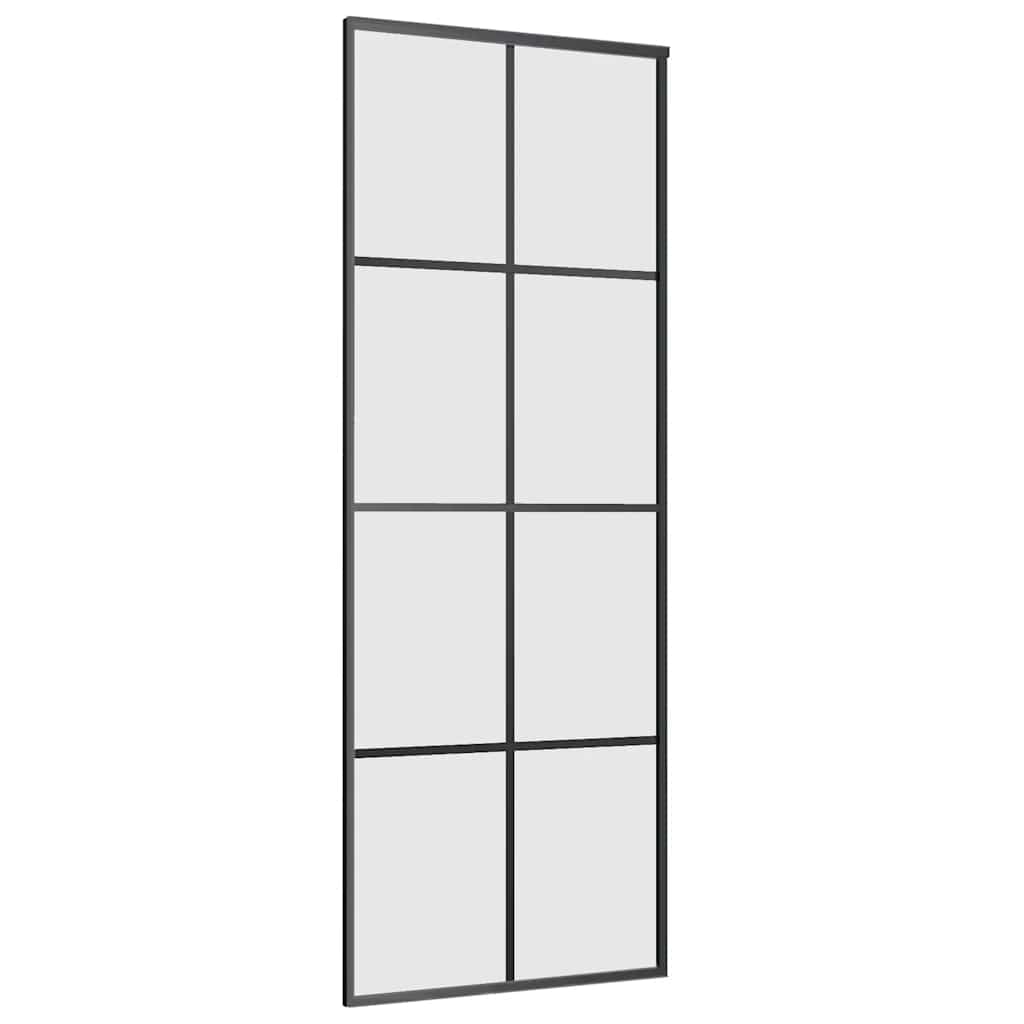 skydedør med hardwaresæt 76x205 cm ESG glas sort