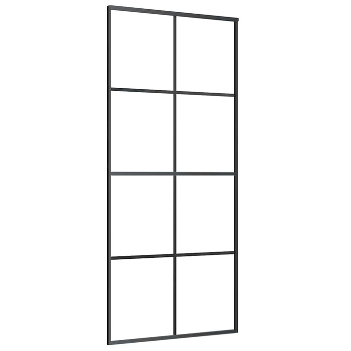 skydedør med hardwaresæt 90x205 cm ESG glas sort