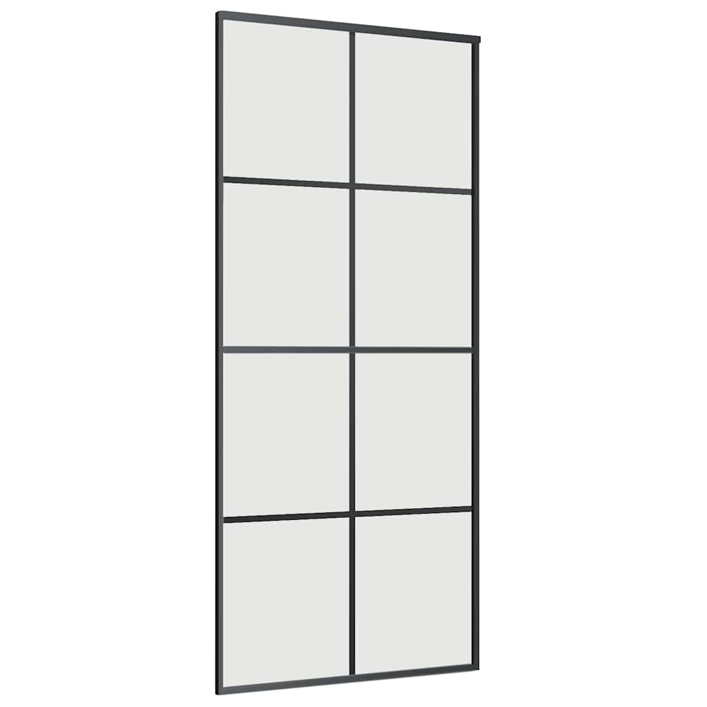 skydedør med hardwaresæt 90x205 cm ESG glas sort
