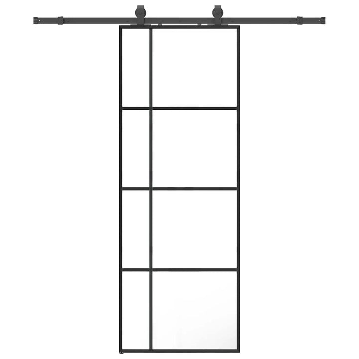 skydedør med hardwaresæt 76x205 cm ESG glas sort