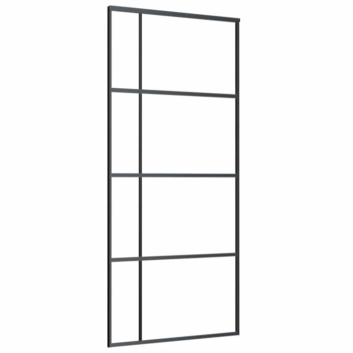 skydedør med hardwaresæt 90x205 cm ESG glas sort