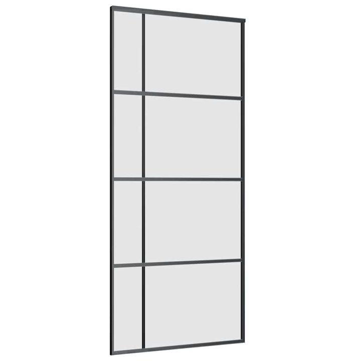 skydedør med hardwaresæt 90x205 cm ESG glas sort