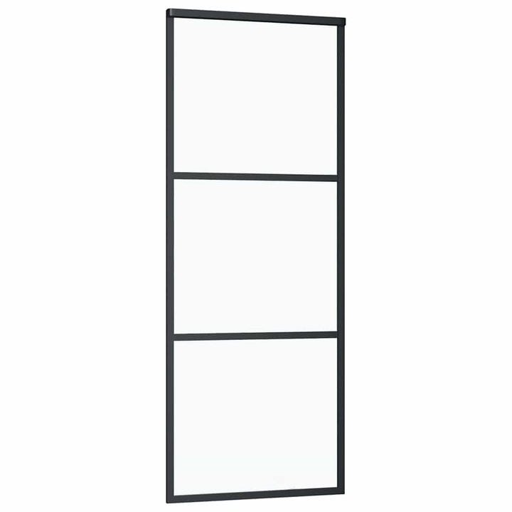 skydedør med hardwaresæt 76x205 cm ESG glas sort