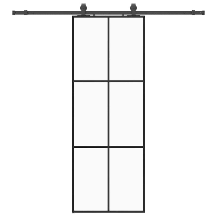 skydedør med hardwaresæt 76x205 cm ESG glas sort