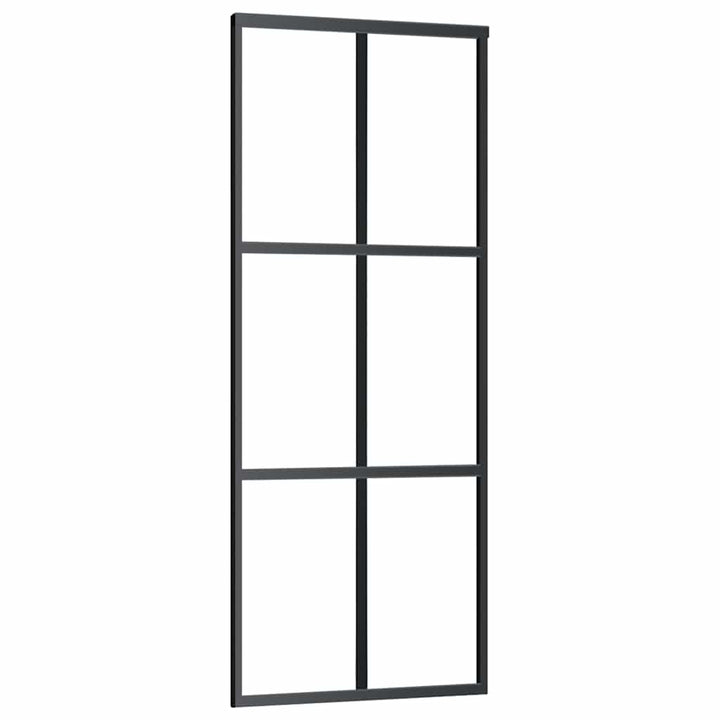 skydedør med hardwaresæt 76x205 cm ESG glas sort