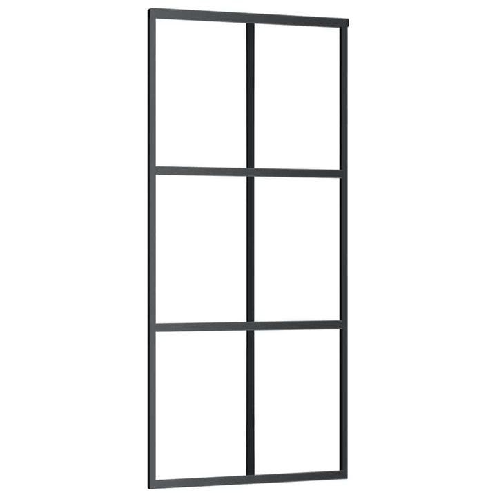 skydedør med hardwaresæt 90x205 cm ESG glas sort
