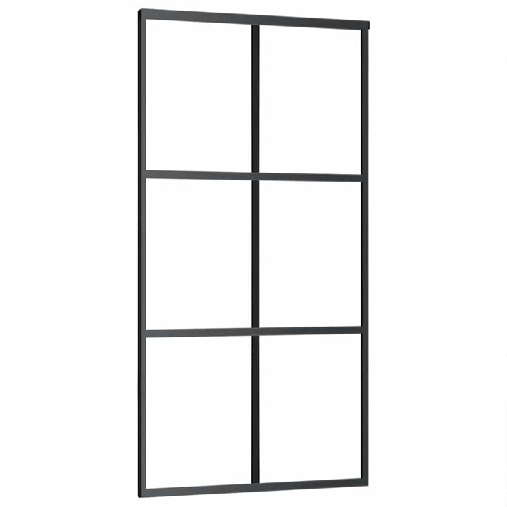 skydedør med hardwaresæt 102x205 cm ESG glas sort