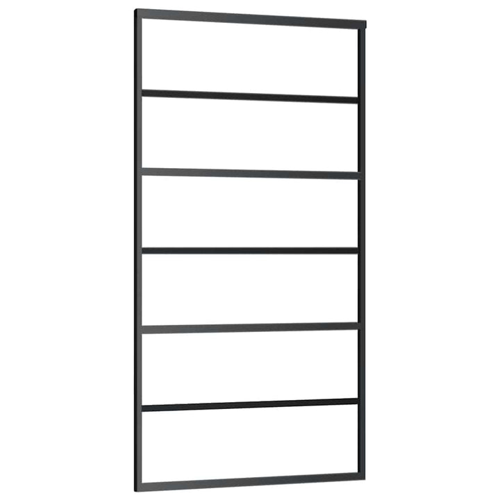 skydedør med hardwaresæt 102x205 cm ESG glas sort