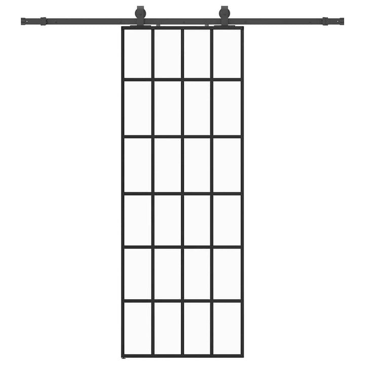 skydedør med hardwaresæt 76x205 cm ESG glas sort