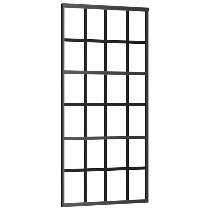 skydedør med hardwaresæt 90x205 cm ESG glas sort