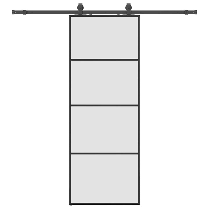 skydedør med hardwaresæt 76x205 cm ESG glas sort