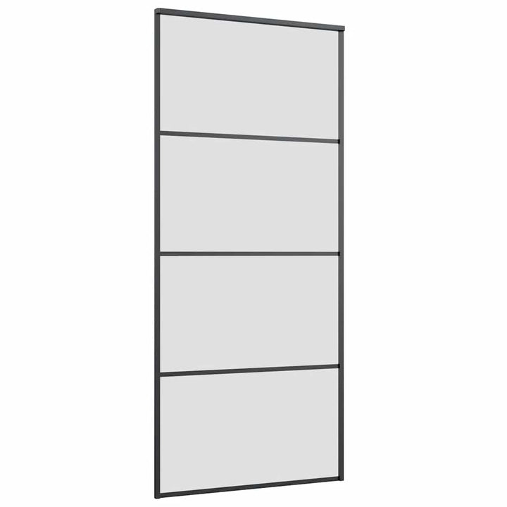 skydedør med hardwaresæt 90x205 cm ESG glas sort