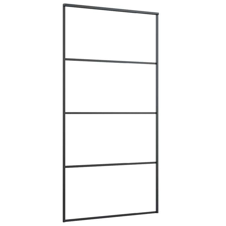 skydedør med hardwaresæt 102,5x205 cm ESG glas sort