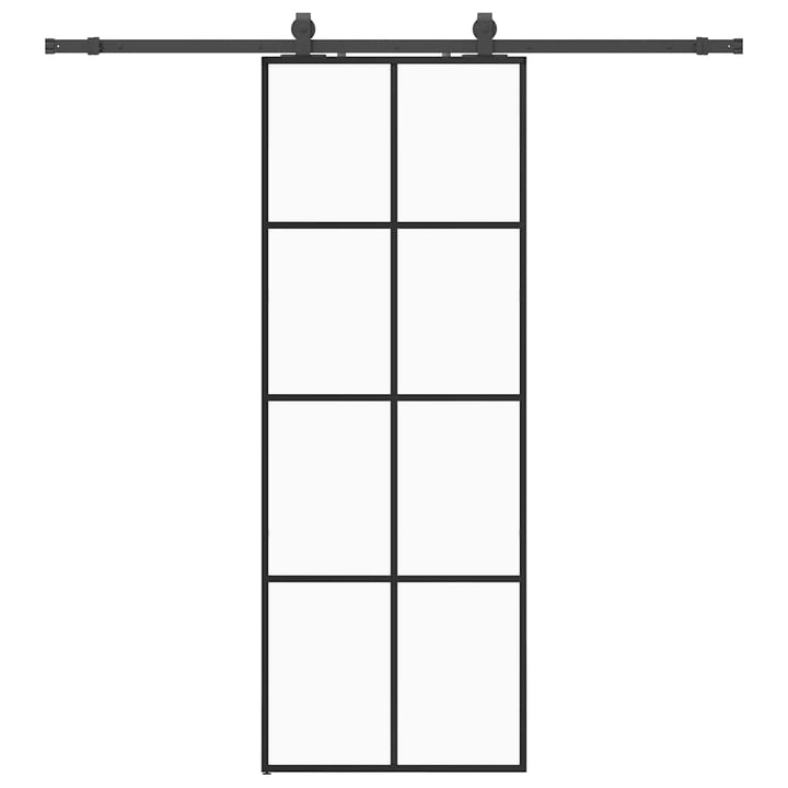 skydedør med hardwaresæt 76x205 cm ESG glas sort