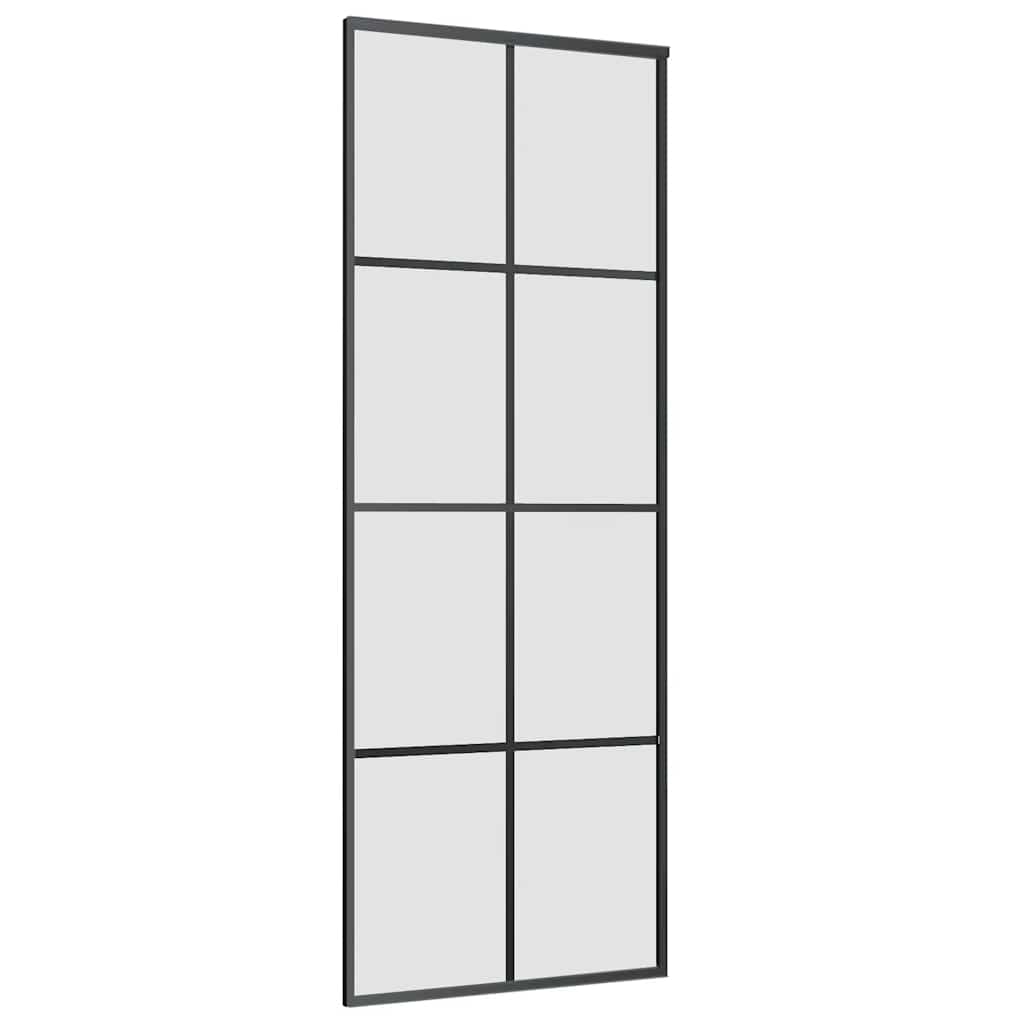 skydedør med hardwaresæt 76x205 cm ESG glas sort