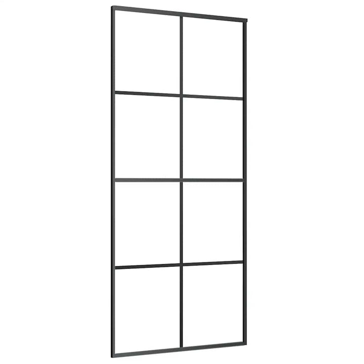 skydedør med hardwaresæt 90x205 cm ESG glas sort
