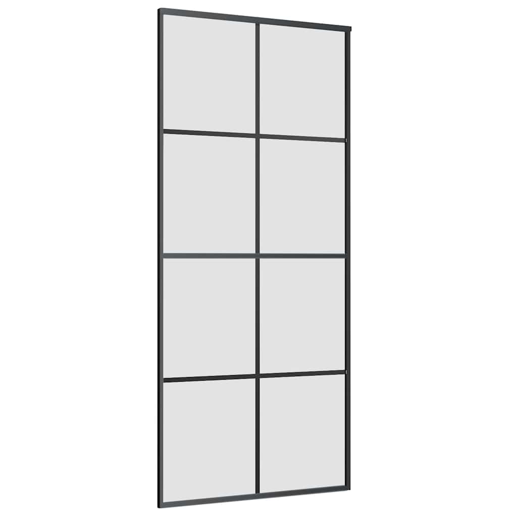 skydedør med hardwaresæt 90x205 cm ESG glas sort