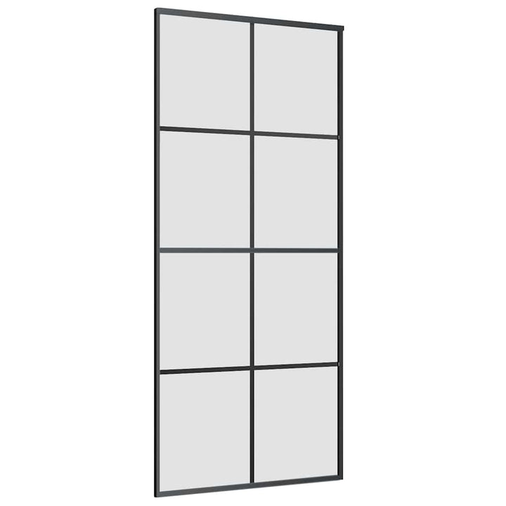 skydedør med hardwaresæt 90x205 cm ESG glas sort