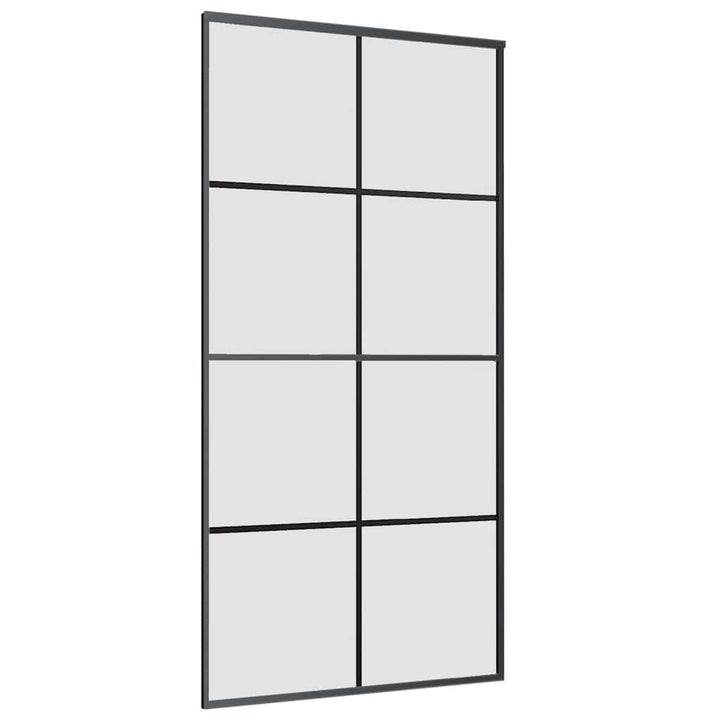 skydedør med hardwaresæt 102,5x205 cm ESG glas sort