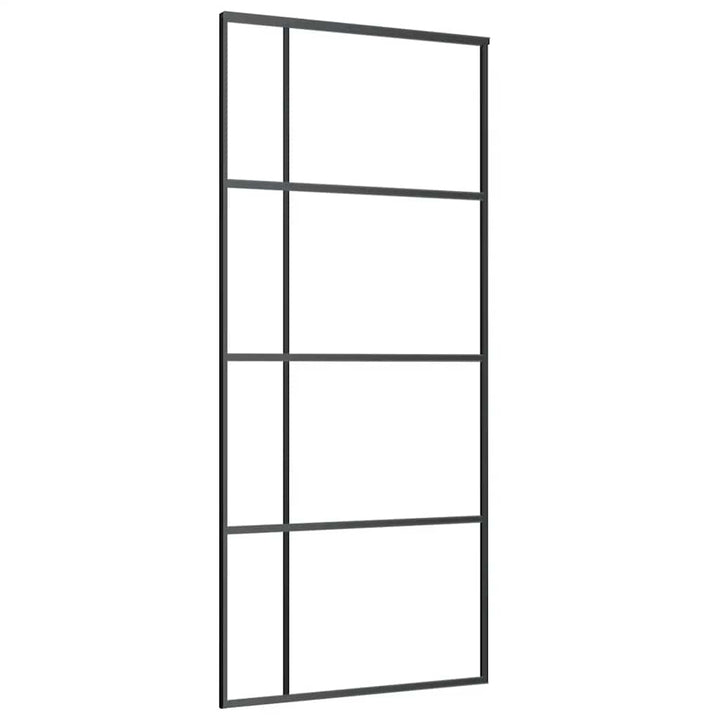 skydedør med hardwaresæt 90x205 cm ESG glas sort