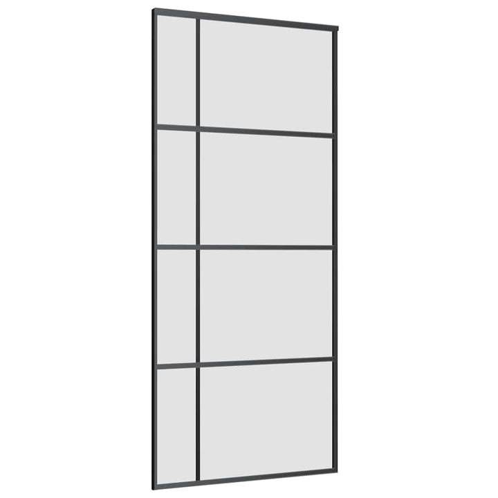 skydedør med hardwaresæt 90x205 cm ESG glas sort
