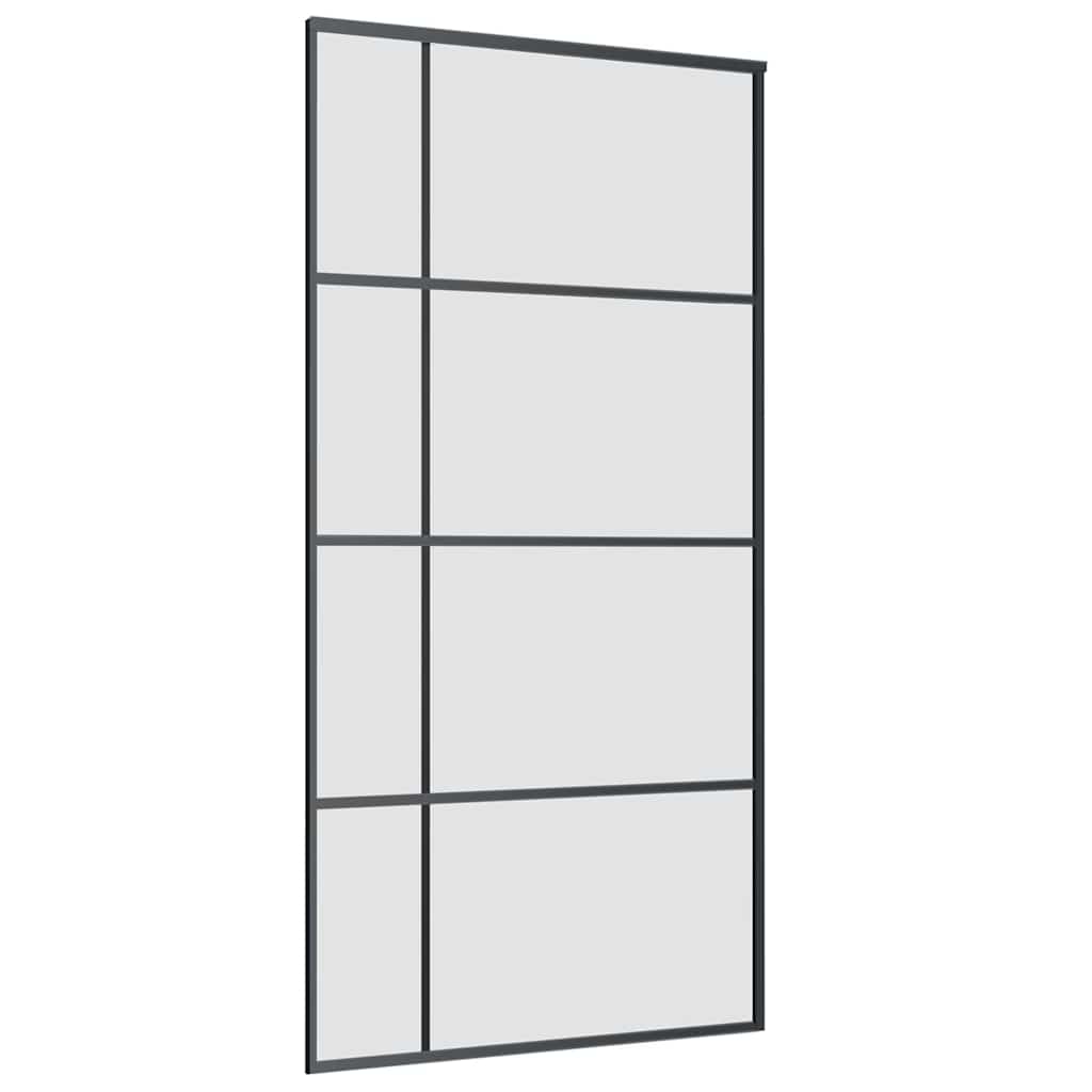 skydedør med hardwaresæt 102,5x205 cm ESG glas sort