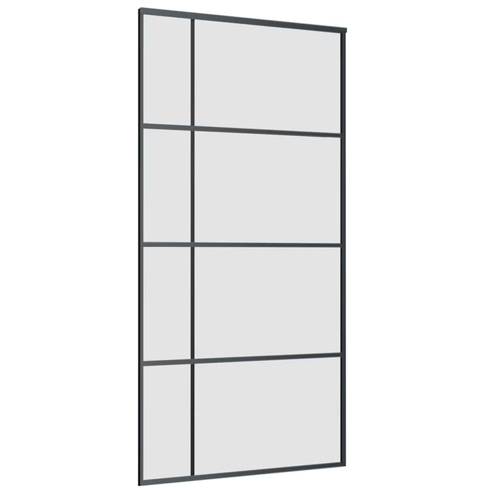 skydedør med hardwaresæt 102,5x205 cm ESG glas sort