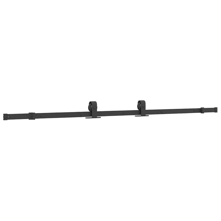 skydedør med hardwaresæt 90x205 cm hærdet glas sort