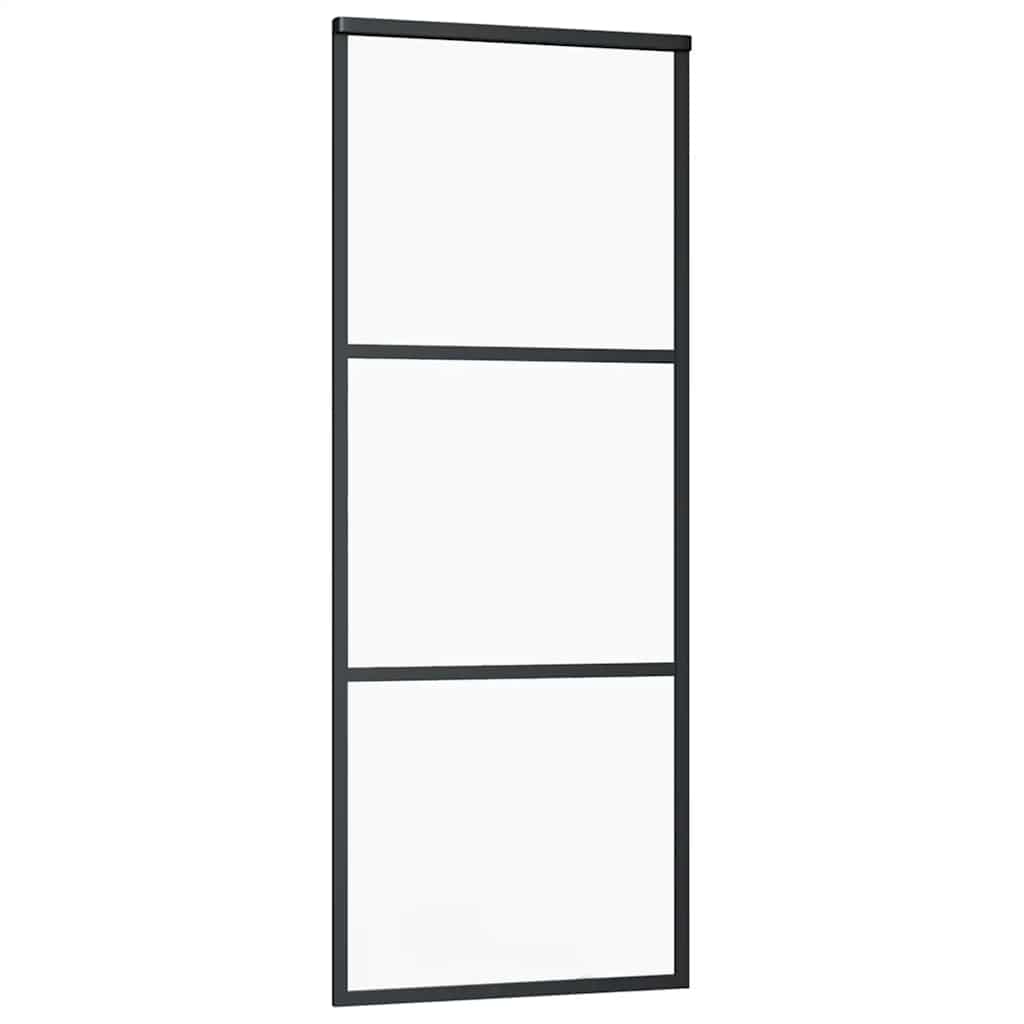 skydedør med hardwaresæt 76x205 cm ESG glas sort