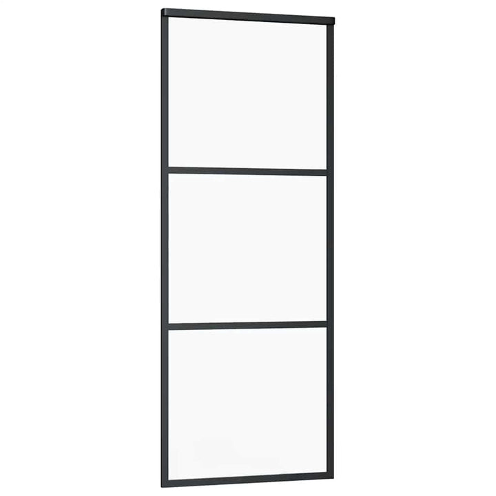 skydedør med hardwaresæt 76x205 cm ESG glas sort
