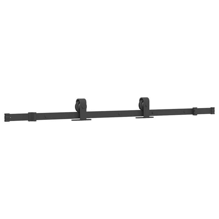 skydedør med hardwaresæt 76x205 cm hærdet glas sort