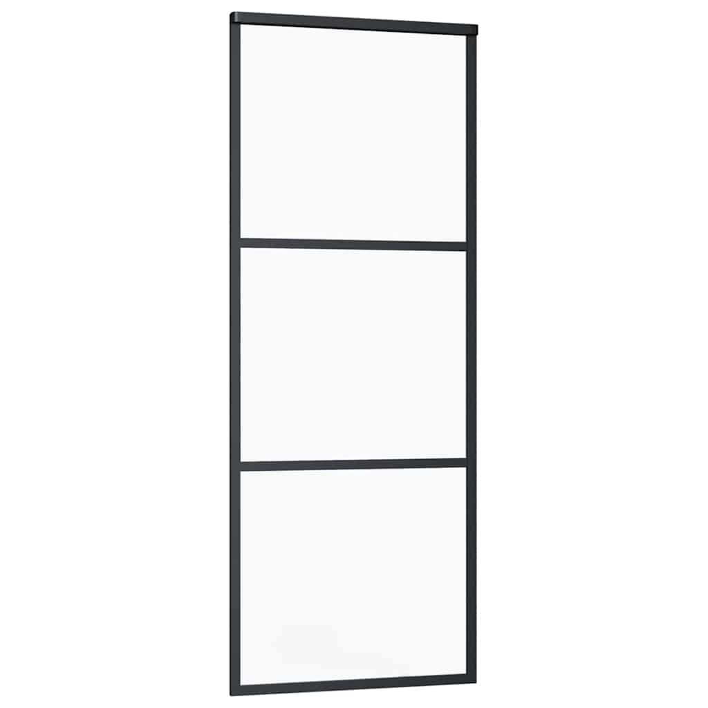 skydedør med hardwaresæt 76x205 cm ESG glas sort