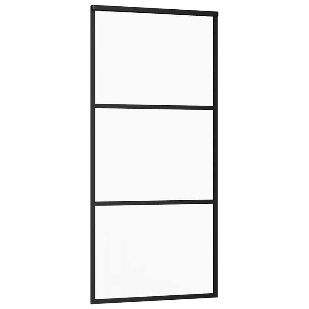 skydedør med hardwaresæt 90x205 cm ESG glas sort