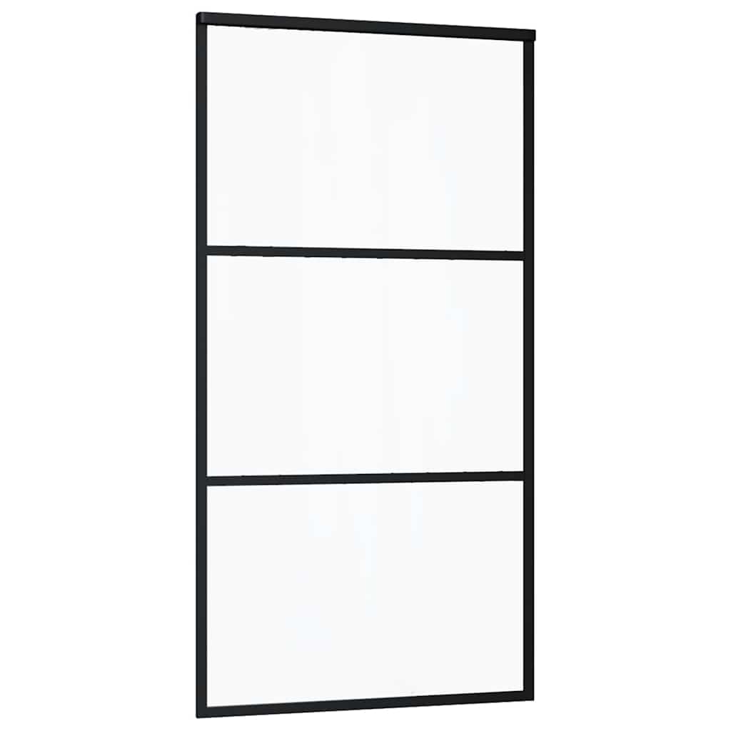 skydedør med hardwaresæt 102x205 cm ESG glas sort