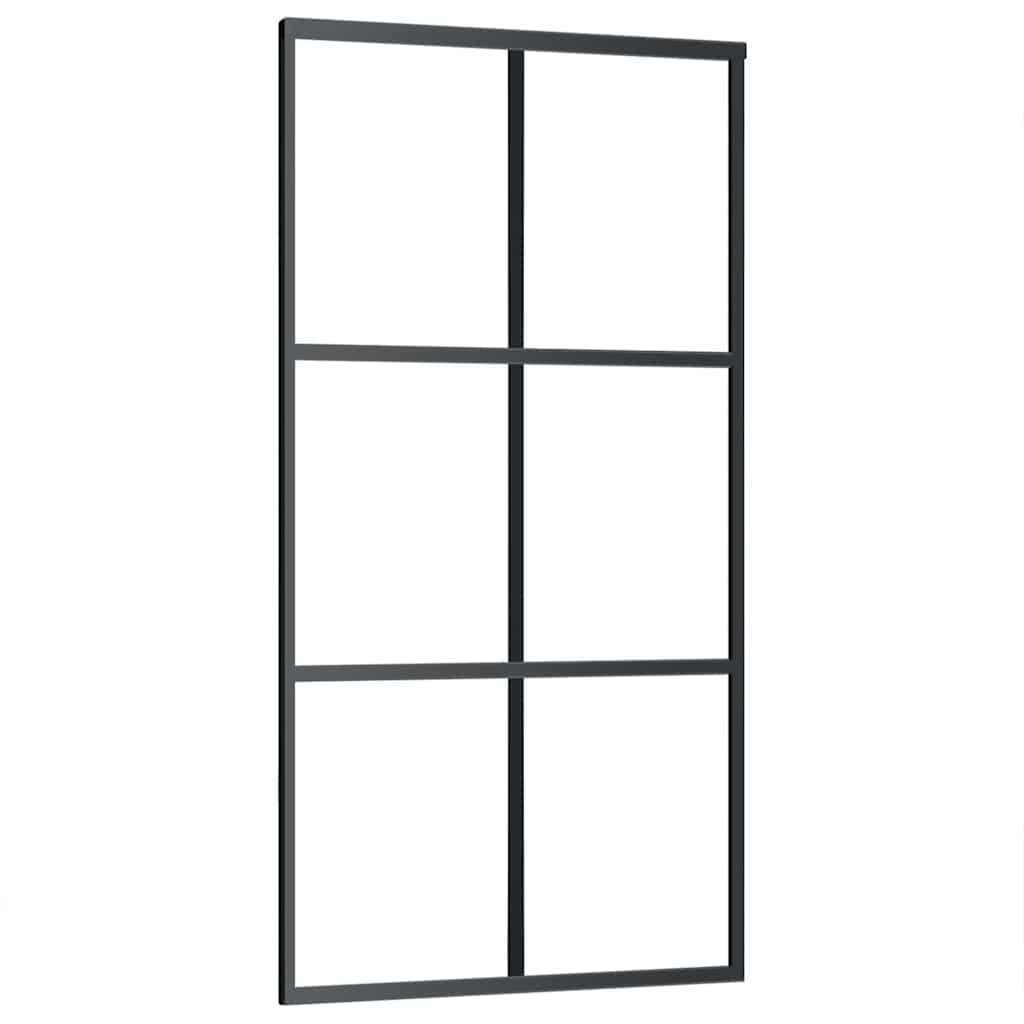 skydedør med hardwaresæt 102x205 cm ESG glas sort