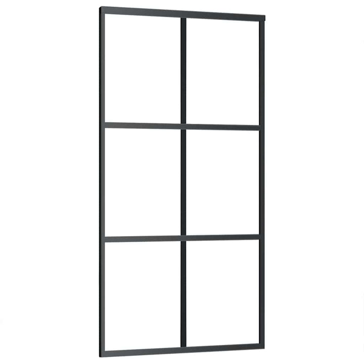 skydedør med hardwaresæt 102x205 cm ESG glas sort